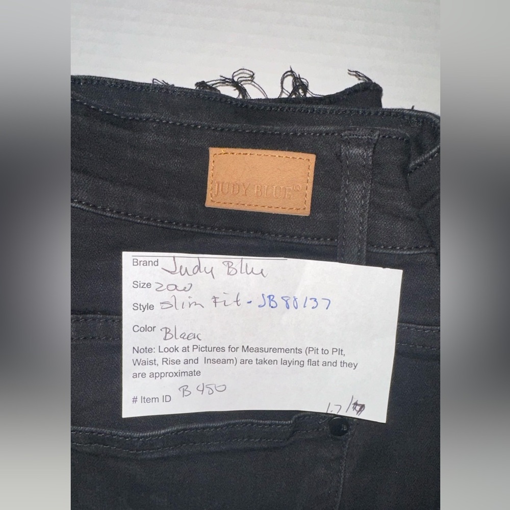 JUDY BLUE BLACK High RISE SLIM FIT 20W DENIM JEAN fryed Hem Style:JB88137 - Picture 9 of 9